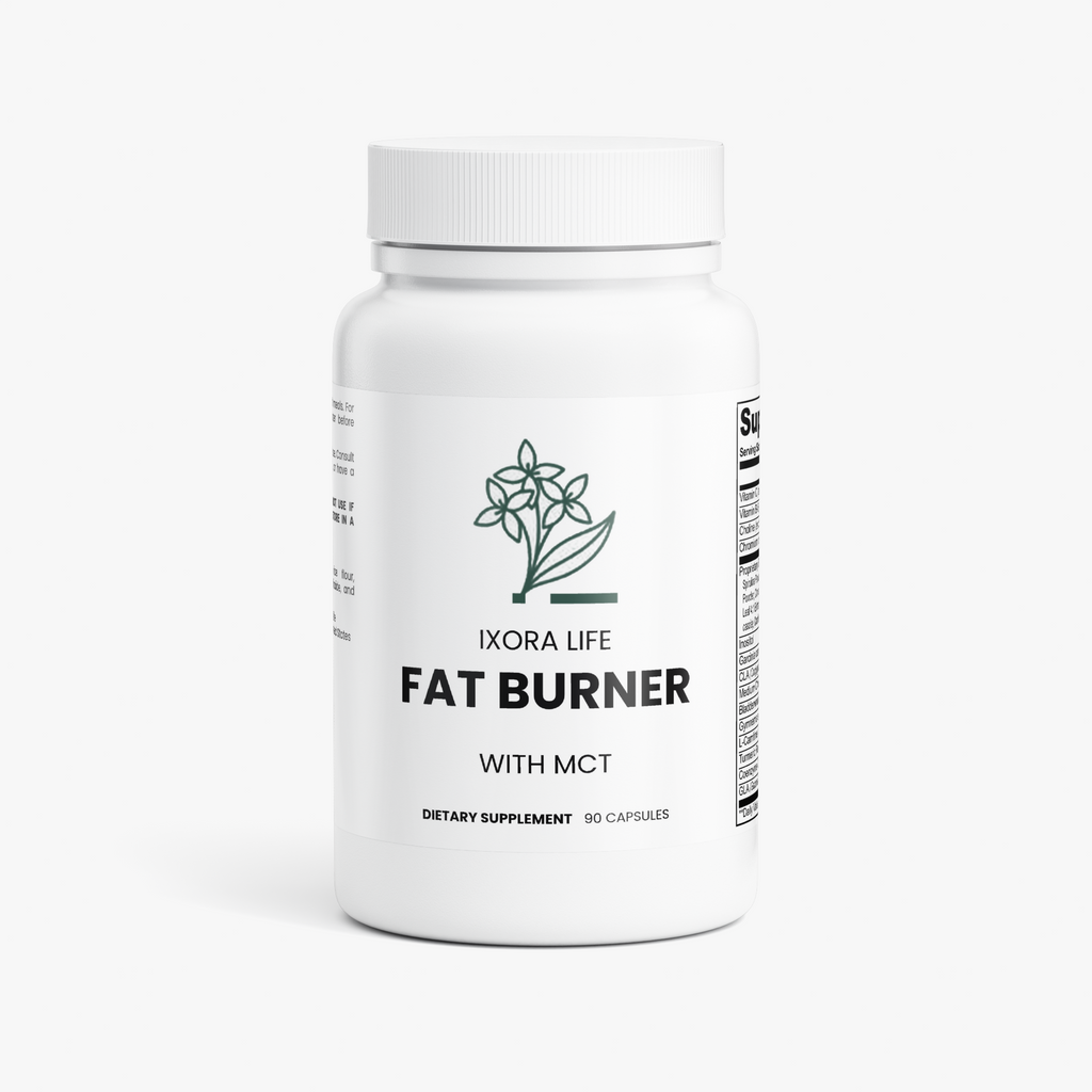 Ixora Life Fat Burner with MCT — front of the 90-capsule bottle