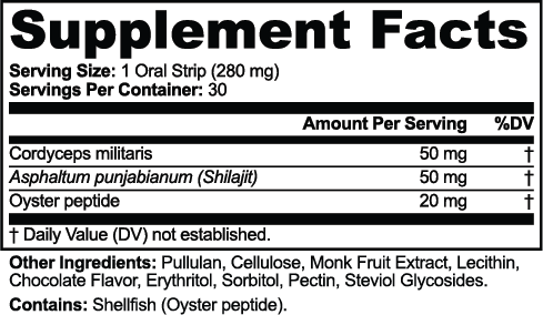Ixora Life Libido Support Strips — Supplement Facts for one oral strip