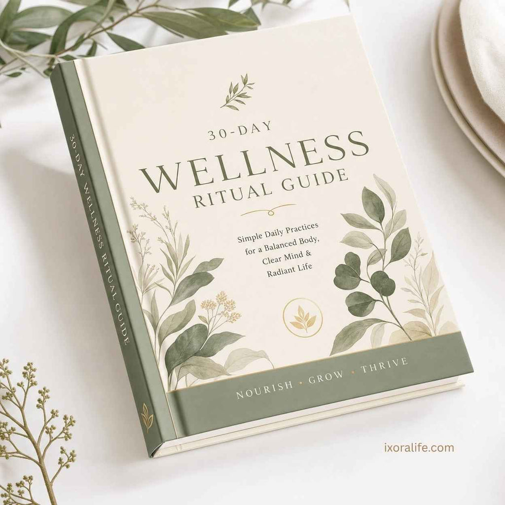 30-Day Wellness Ritual Guide book cover with botanical design and elegant typography